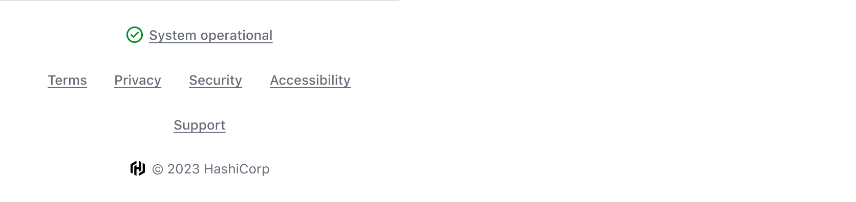 Example of the App Footer at a small screen size